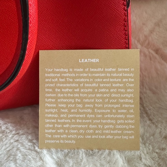 Michael Kors Red Orange Saffiano Leather Satchel Bag Gold Hardware | Like New - Picture 7 of 11